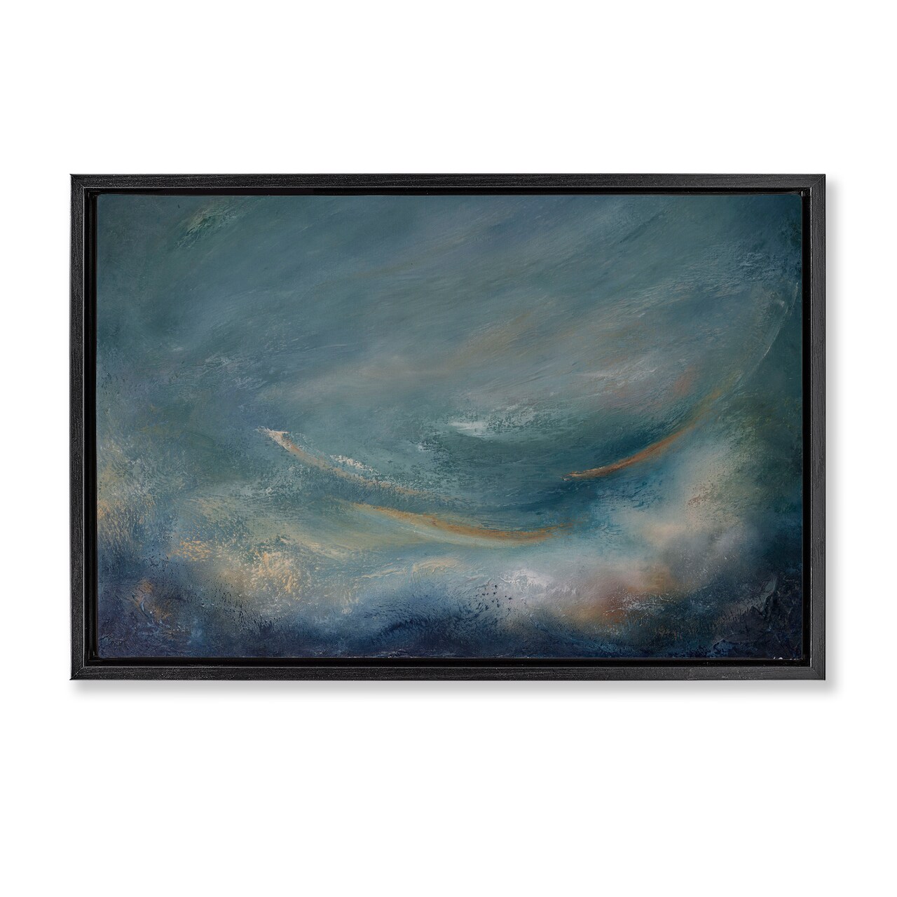 Stupell Industries Dark Storm Clouds Abstract Floater Framed Canvas Wall Art Design by Lydia Orange